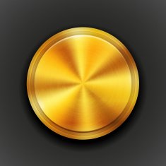 Vector gold textured metal button N2