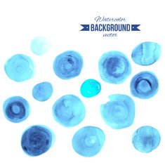 Watercolor blu circles abstract background N2