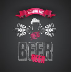 Cover of menu for brasserie Vector illustration