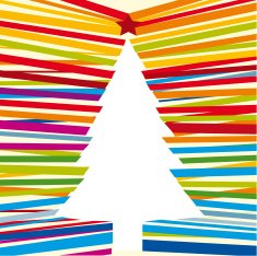 Line Christmas tree (vector)