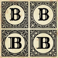 Old Paper with Decorative Letter B N2