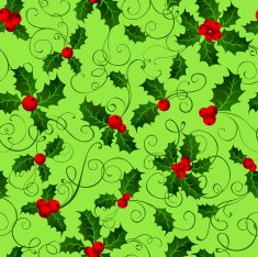 Seamless wallpaper with holly berries