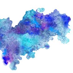 Watercolor blue paint stain N9