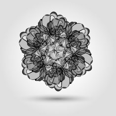 gray flower pattern N2