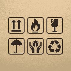 Fragile Symbols On Brown Paper Texture N2