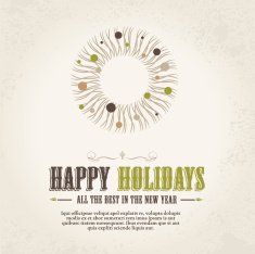 Retro Happy Holidays greeting design template