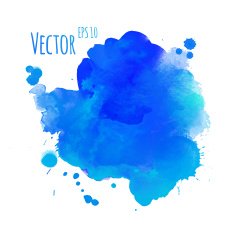 Watercolor colorful stain with smudges N2