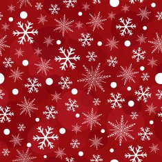 red christmas snowflakes seamless pattern