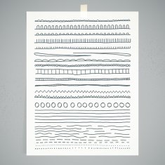 Doodle Art Brush Decoration Ornament Design Template Posted On Wall N2