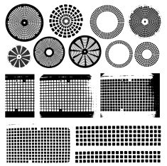 Various Black and White Grunge Shapes N2