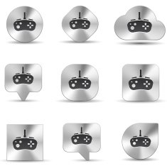 Gamepad Brushed metal icons