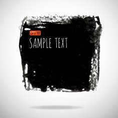 Black watercolor blob isolated on white N56
