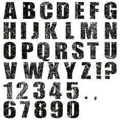 Grunge letters and numbers N2
