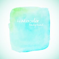Green watercolor element for summer designs N2