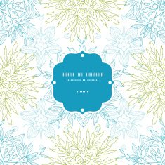 Vector abstract plants mandalas frame seamless pattern background N2