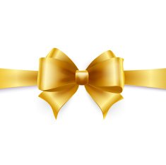 Golden bow Vector illustration