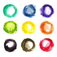 Watercolor colorful circles