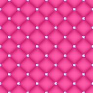 Seamless glam pink silk quilted background with diamond pins N3