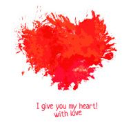Red colored graphical heart splash N2