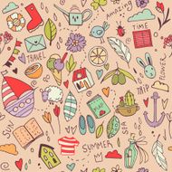 Vector summer travel pattern N2