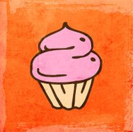 Cupcake on Grunge Background N2