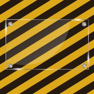 Glass frame on striped construction background vector illustration