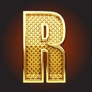 vector golden letter r N7