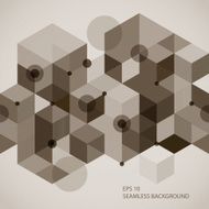 Seamless horizontal background with 3d elements
