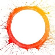 Colorful Water Color splash on circle