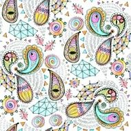 Seamless geometric pattern in paisley style