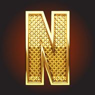 vector golden letter n N7