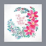greeting card with watercolor flowers - 2 N2