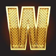 vector golden letter w N7