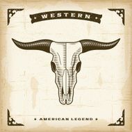 Vintage Western Bull Skull
