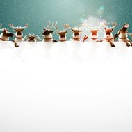 Reindeers waiting for Santa EPS10