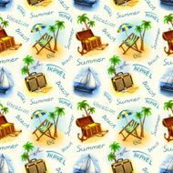 Vacation seamless pattern Hand draw illustration N2