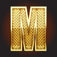 vector golden letter m N7