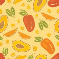 Seamless pattern with mangoes N2