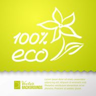 Green background and eco 100 sticker