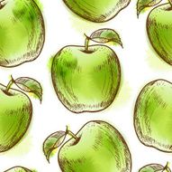 seamless pattern with green apple N2