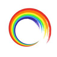 Brush stroke rainbow circle