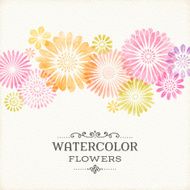 Watercolor Floral Border