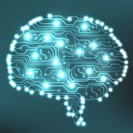 Circuit board computer brain Vector illustration N63