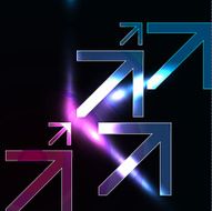Glowing dark arrows background