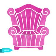 Watercolor vector modern armchair