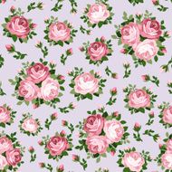 Seamless pattern with pink roses Vector illustration N5