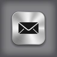 Mail icon - vector metal app button N2