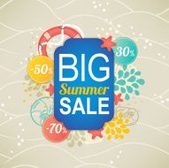 Summer sale Main label with percent stickers