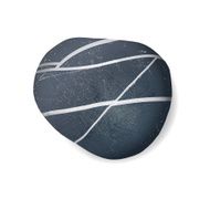 Black striped pebble on white background