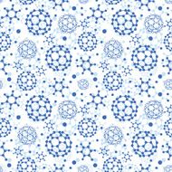 Blue molecules texture seamless pattern background